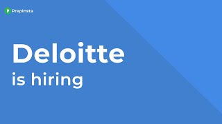 Deloitte is hiring Hiring Update [upl. by Ecirum]