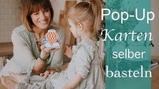 DIY Pop Up Karten selber basteln  Ella´s Flamingo Geburtstagsparty [upl. by Serra]