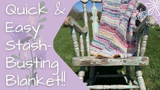 Quick amp Colorful StashBusting Blanket With Only Four Ends To Weave In  Crochet Tutorial [upl. by Samuelson]