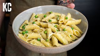 Pasta Gorgonzola with Peas Sauce From Pasta Water [upl. by Otrebtuc805]