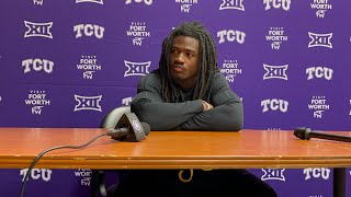 TCU RB Emani Bailey talks loss to OU [upl. by Anec]