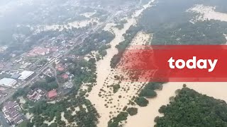 Videos on social media show extent of damages caused by Johor floods [upl. by Annaer55]