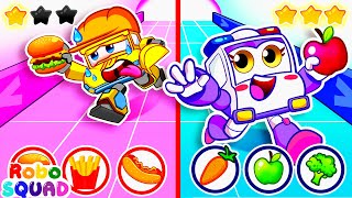 Vegetable Song 🥦🍔 New Sibling Song  Nursery Rhymes  RoboSquad Kids Songs [upl. by Aip]