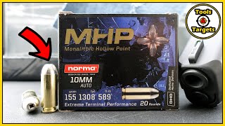 Could Monolithic Be TerrificNorma MHP 10mm SelfDefense AMMO Ballistic Gel Test [upl. by Anilatsyrc]