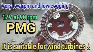 Low rpm and low cogging Permanent magnet generator [upl. by Bolt]