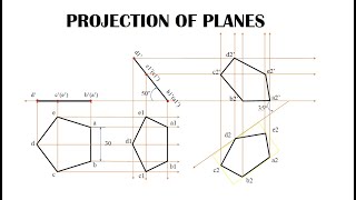 Pentagonal Plane  Projection of Planes  Easy method Engineering graphics  EG  Tamil [upl. by Siubhan]