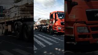 MAN Red Truck Trailer spotted Pulilanbulacan traveling trucking PapaJohnyA [upl. by Vinay437]