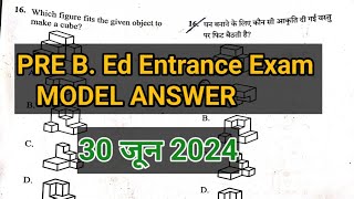 PRE BEd Entrance Exam 2024 Answer Key  PRE BEd Maths solution studywithkp [upl. by Sinclare]