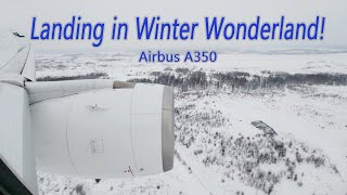 Landing in Winter Wonderland in Helsinki Finland on a Finnair A350 [upl. by Ajan]