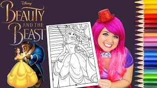 Coloring Belle Beauty and the Beast Coloring Book Page Colored Pencil Prismacolor  KiMMi THE CLOWN [upl. by Friedrich]