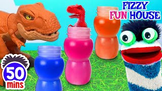 Fizzys Fun Adventures With Dinosaurs Making Slime Packing Lunch Boxes amp More Compilation For Kids [upl. by Sabanrab]