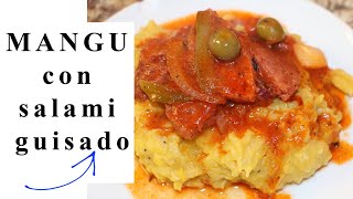 MANGU Dominicano con salami guisado  Ros Emely [upl. by Aloel]