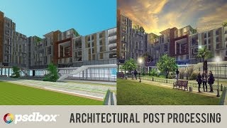 Architectural Post Processing in Photoshop PSD Box [upl. by Enelav]