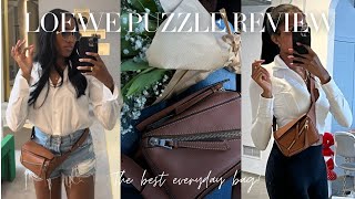 THE BEST EVERYDAY BAG  LOEWE MINI PUZZLE BUM BAG REVIEW  FASHION FLETCHER [upl. by Aicekat]