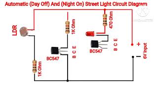 Automatic Day Off And Night On Street Light Circuit Diagram Using Bc547 [upl. by Anurag]