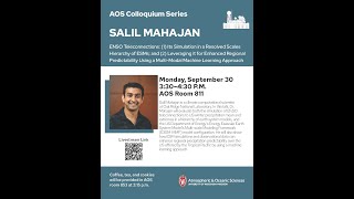 UWAOS Colloquium  Sept 30 2024  Salil Mahajan [upl. by Atteuqram]