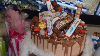 حلوة عيد ميلاد بالشكلاط رااااائعة و بشكل جميلللل gâteau danniversaire au kiner🍫🍫🍫🍫👍🏻👍🏻👍🏻 [upl. by Boot]