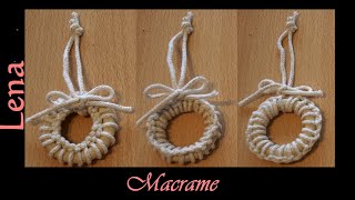 𝗠𝗮𝗰𝗿𝗮𝗺𝗲 with 𝗟𝗲𝗻𝗮💫 Makramee Kranz 💫 Macrame Wreath ornament 💫Christbaumschmuck DIY How to cover ring [upl. by Suravart]