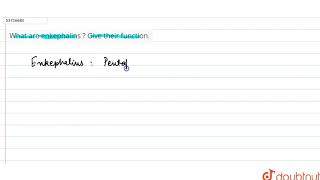 What are enkephalins  Give their function  11  BIOMOLECULES  BIOLOGY  PRADEEP  Doubtnut [upl. by Demmer]