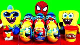 12 Amazing Surprise Eggs Spongebob Spiderman Angry Birds Star Wars Unboxing Egg Surprise Toys [upl. by Ilke626]