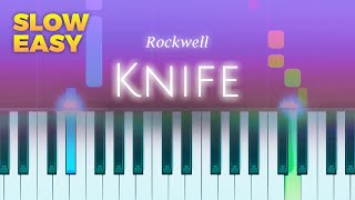 Rockwell  Knife  SLOW EASY Piano TUTORIAL by Piano Fun Play [upl. by Mert]