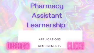 Pharmacy Assistant Learnership Application  Unemployed youth learnership  Earn while learning [upl. by Loos]