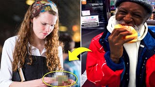 Woman Feeds A Black Homeless Man 1 Hour Later He Hands Her a Note That Leaves Her in Great Shock [upl. by Orlina]