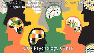 GCSE Psychology Crime topic Eysencks Trait Theory [upl. by Ariela923]