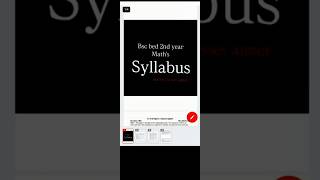 Bsc bed syllabus 2024  bsc bed 2nd year maths syllabus syllabusbscbed maths mathssyllabus [upl. by Ahsitam]