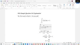 Actuarial SOA Exam P Sample Question 341 Solution [upl. by Bernadina]