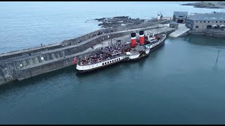 Porthcawl Drone Waverley Paddle Steamer 2 mins [upl. by Ahtaela711]