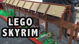 LEGO Skyrim Riverwood Wall  Philly Brick Fest 2017 [upl. by Gnouc]