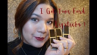 I got Tom Ford Lipsticks  Lip swatch  Age of Consent Night Porter and Velvet Cherry  Petra [upl. by Ecille166]