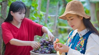 Liziqi Returns  Help Dianxi Xiaoge Collect Leaves and Wrap Cakes Together  Peaceful Life [upl. by Leeban47]