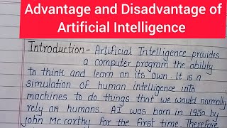 Essay on Advantage or disadvantage of Artificial Intelligence  artificial intelligence essay [upl. by Timi]