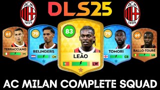 DLS 25  AC MILAN PLAYER RATINGS IN DLS 25 [upl. by Ylelhsa]