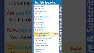 ✅Daily English conversation practice  question and answer questionanswer english [upl. by Alien]