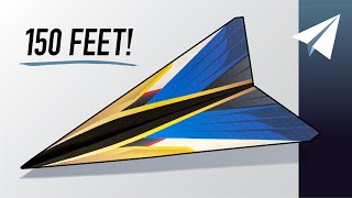 How to Fold a Paper Airplane that Flies REALLY Far 150 feet — Sky Piercer [upl. by Lamont982]