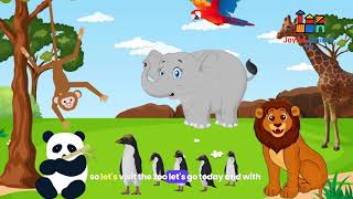 Lets Go to Animal Zoo  Animal Song for kids  Nursery Rhymes amp Poems  Joyfuljunior TV [upl. by Idnek463]