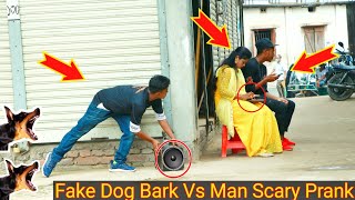 Fake Dog Bark Vs Man Scary Prank 2022  Try To Not Laugh Challenge By Razu prank tv [upl. by Kam269]