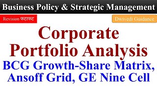 Corporate Portfolio Analysis Business Policy and Strategic Management GE Nine Cell BCG Matrix [upl. by Esinned]