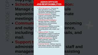 Office Admin Job Responsibilities  Admin Officer Work  Administrative Officer Job Description [upl. by Olvan347]