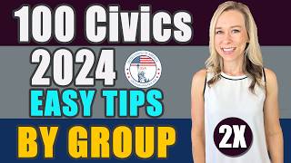 2024 Official USCIS 100 Civics Questions 2008 version BY GROUP REPEAT 2X  US Citizenship [upl. by Lais]