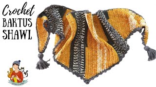 Crochet Easy Baktus Shawl  Scarf  Cowl [upl. by Narot]