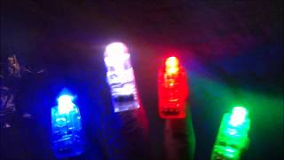 4 x Colorful Finger Light Toy Battery Power LED Ring [upl. by Ahsinelg]