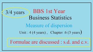 BBS 1st Business Statistics Dispersion [upl. by Lowndes806]