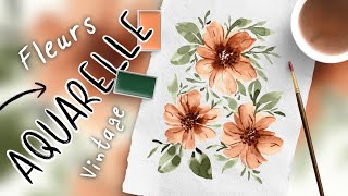 TUTO AQUARELLE  Peins ces fleurs vintages avec moi [upl. by Tigdirb]