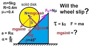 Physics 111 Rigid Body Rotation 7 of 10 Rolling Object on an Incline Ex 1 [upl. by Sudbury]