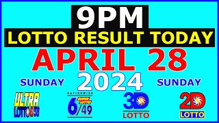 Lotto Result Today 9pm April 28 2024 PCSO [upl. by Lamberto]