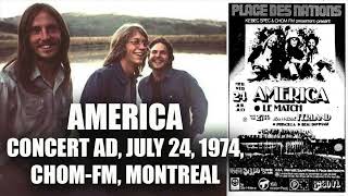 America concert radio ad CHOMFM Montreal — July 24 1974 [upl. by Liscomb]